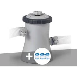 Epurateur à Cartouche Intex C330 1 M³/h + 3 Cartouches H - Gris