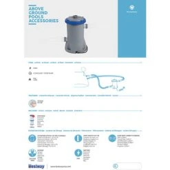 Pompe à Filtre 2.006 L/h - Pisicne Bestway Filtration - Pompe + Cartouche Incluse 9 Pompe à Filtre 2.006 L/h - Pisicne Bestway Filtration - Pompe + Cartouche Incluse -Accessoire Piscine 18623913 5