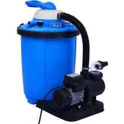 YOUTHUP Pompe De Filtration à Sable Avec Minuterie 550 W 50 L Filtration De Piscine - Bleu Et Noir