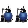 TRUE DEAL Pompes à Filtre à Sable 2 Pcs 400 W 11000 L/h