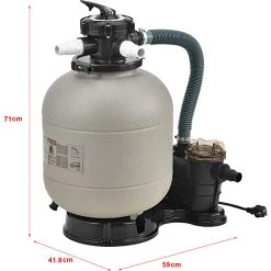 Pompe Filtre à Sable Pour Piscines 18-30 M³ 400 W Plastique Cuivre Beige [pro.tec] -Accessoire Piscine 30803902 2