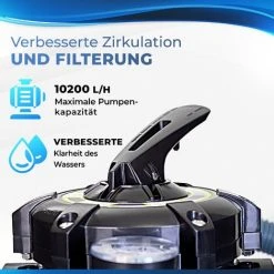 Tillvex Système De Filtre à Sable 10 M³/h Bleu – 5 Fonctions De Filtration | Filtre De Piscine Avec Indicateur De Pression | Filtre à Sable Pour Les Bassins Aquatiques Et Les Piscines 8 Tillvex Système De Filtre à Sable 10 M³/h Bleu – 5 Fonctions De Filtration | Filtre De Piscine Avec Indicateur De Pression | Filtre à Sable Pour Les Bassins Aquatiques Et Les Piscines -Accessoire Piscine 31950708 4