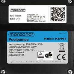 MONZANA Pompe Filtre à Sable 9.960 L/h Système Filtration Piscine Boules Filtrantes 700g -Accessoire Piscine 32166624 5