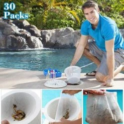 ILOVEMILAN Pool Skimmer Socks, 10 Pièces Chaussettes D'écumeur De Piscine Perfect Filter Savers Pour Panier De Skimmer De Filtre, Doublure D'écran En Maille Ultra Fine Pour Panier De Piscine -Accessoire Piscine 32732840 5