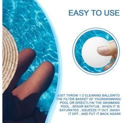 ASUPERMALL Boules De Filtre En Eponge Blanche, Boule De Filtre De Nettoyage De Piscine Reutilisable Ecologique, 8Pcs - 8Pcs -Accessoire Piscine 33603274 4