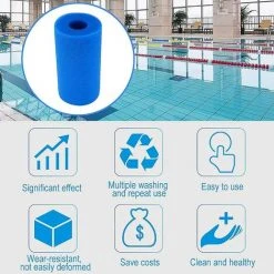 LangRay Mousse De Filtre De Piscine, Filtre Piscine Lavable Reutilisable, 4 Pièces Éponge Filtrante Type A, Filtre De Piscine En Mousse, Outil De Nettoyage De Mousse De Cartouche Pour (20x10 Cm, Bleu) -Accessoire Piscine 33927792 5