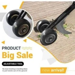 ABCRITAL Tondeuse À Gazon 2-En-1 Avec Extracteur De Mauvaises Herbes À Deux Roues, Arracheur De Mauvaises Herbes, Arrachez Les Herbes -Accessoire Piscine 36352010 3