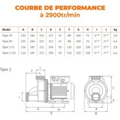 ESPA Bomba Spa Spa O Piscina Pequeña TIPER2 125M 1,25HP 22m3 / H -Accessoire Piscine 36767067 3