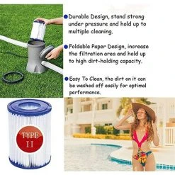 BRIDAY Cartouches Filtrantes De Rechange Pour Bestway 58094 Type II, Bestway 58383-Epurateur De Filtre Cartouche Type II, Filtre à Cartouche Pour Bestway Type II Pompe De Piscine (4 Pièces) -Accessoire Piscine 36813753 4