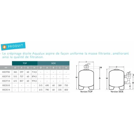 Filtre à Sable Top 10 M3 Par Heure, Avec Vanne 6 Voies Complet, 515 Mm Aqualux 2 Filtre à Sable Top 10 M3 Par Heure, Avec Vanne 6 Voies Complet, 515 Mm Aqualux – Image 2
