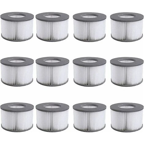 ABCRITAL Cartouche Filtrante De Remplacement Pour Filtre À Remous Mspa, Filtre À Eau De Remplacement Pour Sous-Marins Chauds Et Spa, Pour Piscines Gonflables - Modèle De Filtre À Eau (12 Pièces) 1 ABCRITAL Cartouche Filtrante De Remplacement Pour Filtre À Remous Mspa, Filtre À Eau De Remplacement Pour Sous-Marins Chauds Et Spa, Pour Piscines Gonflables - Modèle De Filtre À Eau (12 Pièces)