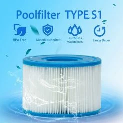 ECHOO Lot De 8 Cartouches Intex De Type S1 Pour Filtre à Jacuzzi, Cartouches De Rechange Pour Intex S1, Cartouche Filtrante De Type S1, Filtre De Piscine Pour Jardin, Piscine, Spa, Baignoire -Accessoire Piscine 41383064 3