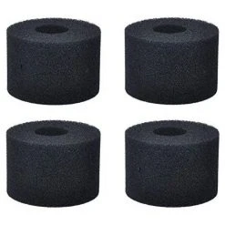 SUNFLOWER 4 Pièces Éponge Filtrante Type S1, Cartouche De Filtre En Mousse, Mousse Pour Filtre Piscine, Réutilisables Et Lavables, Filtre En Mousse Pour Spa, Piscine, Jacuzzi Noir 108*73mm