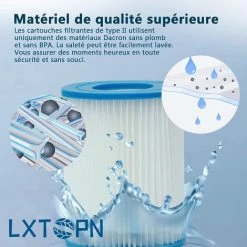 BEARSU Filtre Piscine Pour Bestway Type II, Spa Remplacement Filtre De Piscine Gonflable Accessoires, Filtre De Piscine Pour Jardin Extérieur, Lavable Et Réutilisable Cartouche, 4.17x5.35 Inch (2 PCS) -Accessoire Piscine 41955800 4