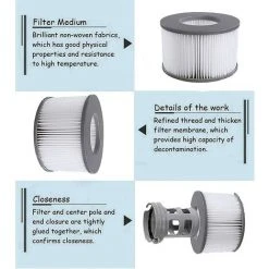 BARES Filtres De Rechange Pour Mspa Cartouche Filtrante,pour Sous-Marins Et Spa Chauds,Convient Pour Tous Les Jacuzzis Actuels,pour Piscines Gonflables - Modèle à Partir De 2020 (4pièces) 9 BARES Filtres De Rechange Pour Mspa Cartouche Filtrante,pour Sous-Marins Et Spa Chauds,Convient Pour Tous Les Jacuzzis Actuels,pour Piscines Gonflables - Modèle à Partir De 2020 (4pièces) -Accessoire Piscine 42948542 5