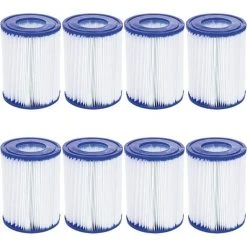BEARSU Lot De 8 Filtres De Piscine Compatibles Avec Bestway Cartridge II, Filtre De Rechange Pour Jacuzzi Lay Z Spa