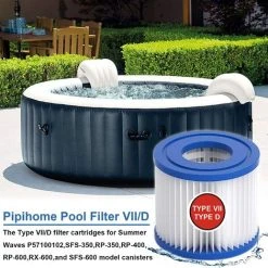 BRIDAY Cartouche Filtrante De Piscine Type VII & D, Cartouche Filtrante Type D/VII Pour Bestway, Pour Cartouche Filtrante Intex Type D, Pour Pompe De Piscine SFS 350, SFS 600, RP 350, RX 600 (2 Pièces) -Accessoire Piscine 44928796 5