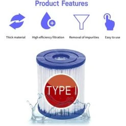 HIASDFLS Filtre Pour Bestway 58093 Cartouches Type I, Pour Bestway Filtre De Remplacement Pour Pompe 305/366, Cartouches Filtrantes Taille 1, Pour Nettoyage De Piscine (4 Pièces) -Accessoire Piscine 48541652 3