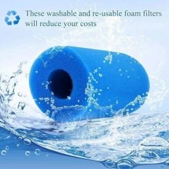 CADEAUX Lot De 2 Filtres De Piscine, éponge De Cartouche De Filtre De Bain à Remous En Mousse Lavable Réutilisable (bleu, 100 X 40 X 200 Mm) -Accessoire Piscine 51766216 2