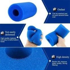 CADEAUX Lot De 2 Filtres De Piscine, éponge De Cartouche De Filtre De Bain à Remous En Mousse Lavable Réutilisable (bleu, 100 X 40 X 200 Mm) -Accessoire Piscine 51766216 3