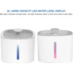 SUPERSELLER Fontaine à Eau Et Distributeur D'eau Pour Chat Distributeur D'eau Automatique Pour Animaux De Compagnie 3L LED Affichage Du Niveau D'eau Distributeur D'eau Sans Bruit Pour Chats Chiens Et Autres Animaux De Compagnie - Type De DEL -Accessoire Piscine 52471413 3