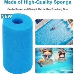 TINOR Lot De 4 Éponge Filtrante Type A, Mousse Pour Filtre Piscine Reutilisable, Filtre Éponge Cartouche Filtre En Mousse, Éponge Filtrante Pour Piscine Spa Type A -Accessoire Piscine 53664019 3