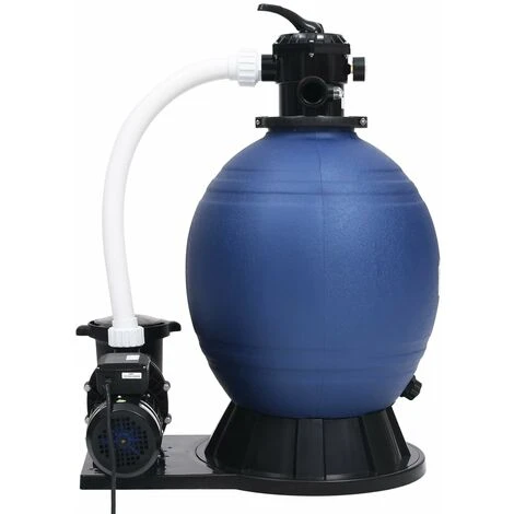 Hommoo Filtre A Sable Avec Vanne 7 Voies Et Pompe 1000 W Bleu Et Noir 3 Hommoo Filtre A Sable Avec Vanne 7 Voies Et Pompe 1000 W Bleu Et Noir – Image 3