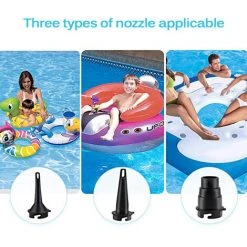 MERKMAK Mini Pompe A Air Electrique Pour Pataugeoire, Pompe A Air Rapide Portable Usb Pour Anneau De Natation Pour Enfant, Gonfleur Et Deflateur A 3 Buses -Accessoire Piscine 54395986 5