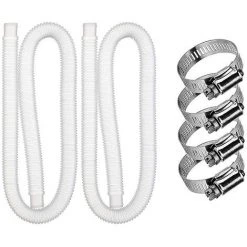 MERKMAK Tuyau De Filtre De Remplacement 2 Pcs Pour Piscine En Pvc De Qualite Superieure, 1,25 X 59 Pouces Avec Ruban Adhesif Fonctionne Avec Toutes Les Pompes De Filtration Pour 330 Gph, 530 Gph Et 1 000 Gph Blanc