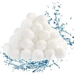 ILOVEMILAN Boules De Filtre De Piscine 500g, Balles Filtrantes Réutilisables, Balles De Filtration Au Lieu De 18 Kg De Sable Filtrant, Utilisées Dans Les Piscines, Filtres à Sable, Filtration D'Eau (blanc)