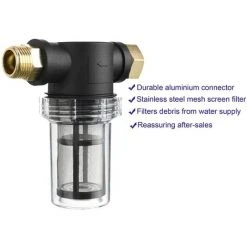 Filtre De Tuyau D'arrosage Pour Entrée D'eau De Nettoyeur Haute Pression, Filtre En Ligne Pour Sédiments, écran 40 Mailles, 100 Mailles Supplémentaires， Fontainebleau -Accessoire Piscine 55255409 5