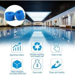 SUPERMARKET Filtre En Mousse à Cartouche Éponge,Éponge De Filtre De Piscine, Filtre Spa Intex Mousse Réutilisables Et Lavables Pour Piscine, Jacuzzi (4),Superma,bleu -Accessoire Piscine 55279646 4