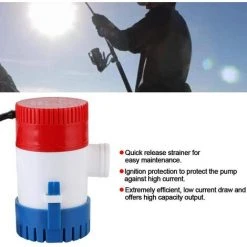 BARES Pompe De Cale Pour Pompe De Cale Amazon Pompe De Cale Marine, Pompe De Cale Submersible Pièces De Bateau Marine 1100GPH ABS G1100-01(12V) -Accessoire Piscine 55635465 3