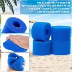 LANGRAY Lot De 4 Filtres De Piscine En Mousse Filtre Pour Intex Type S1 - Filtre En Mousse Pour Spa, Piscine - Réutilisables Et Lavables - Éponge De Filtration De Type S1 -Accessoire Piscine 56482078 3
