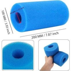 LONGZIMING Mousse Filtre Piscine Cartouches Filtrantes Réutilisables Préfiltre Mousse Éponge Filtrante Pour Piscine Spa Nettoyant Réutilisable Pour Éponge De Filtre Lavable Pour Bains à Remous Piscine(2 Pièces) -Accessoire Piscine 56762765 3