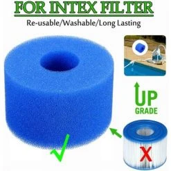 ALMI Lot De 2 Cartouches De Filtre En Mousse Réutilisables Pour Piscine Type Intex S1 -Accessoire Piscine 57012289 4