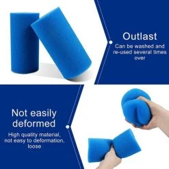 ALMI Filtre De Piscine En Mousse, 2 Pièces Éponge Filtrante Type A, Éponge En Mousse De Rechange Pour Filtre De Piscine, Filtre Piscine Lavable, Filtre Éponge Cartouche, Filtre Spa Reutilisable -Accessoire Piscine 57012292 3