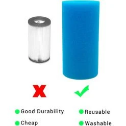 ALMI Éponge Filtrante Type A, 4 Pièces Filtre De Piscine En Mousse, Éponge Filtrantes Pour Filtre De Piscine, Cartouches Filtrantes En Éponge Réutilisables -Accessoire Piscine 57012297 4