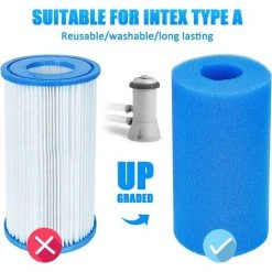 ALMI Éponge Filtrante Type A 10*20cm,Mousse Pour Filtre Piscine Reutilisable 4 Pcs,Filtre Éponge Cartouche,Filtre De Piscine En Mousse,Réservoir De Poissons Filtre Éponge,Eponge De Filtre Pour Aquarium -Accessoire Piscine 57012709 3