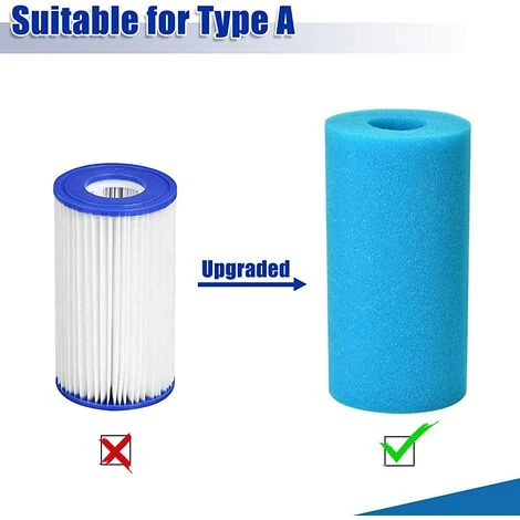 ALMI 4 Pièces Éponge Filtrante Type A, Cartouche De Filtre En Mousse, Mousse Pour Filtre Piscine, Réutilisables Et Lavables, Filtre En Mousse Pour Spa, Piscine, Jacuzzi 4 ALMI 4 Pièces Éponge Filtrante Type A, Cartouche De Filtre En Mousse, Mousse Pour Filtre Piscine, Réutilisables Et Lavables, Filtre En Mousse Pour Spa, Piscine, Jacuzzi – Image 4
