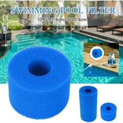 ALMI Filtre De Piscine En Mousse, 2 Pièces Filtre Éponge Cartouche, Éponge Filtrante Type S1, Mousse Pour Filtre Piscine Reutilisable, Filtre Spa Cartouche Éponge Pour Aquarium De Piscine Spa -Accessoire Piscine 57115368 3