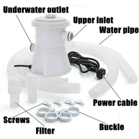 IRISFR Pompe Filtre De Piscine Électrique, Pompe De Filtration Pompe De Circulation De Nettoyeur De Piscine Adaptée Aux Piscines Souterraines, Piscine Gonflable Pour Enfants, Piscine De Support,Lilaris 2 IRISFR Pompe Filtre De Piscine Électrique, Pompe De Filtration Pompe De Circulation De Nettoyeur De Piscine Adaptée Aux Piscines Souterraines, Piscine Gonflable Pour Enfants, Piscine De Support,Lilaris – Image 2