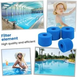 TRIOMPHE 4 Pièces Filtre En Mousse Pour Spa,T-Audace Éponge Filtrante Type A，Filtre En Mousse，Cartouche De Filtre En Mousse Réutilisables Et Lavables，Mousse Pour Piscine，Spa，Jacuzzi (10.8 * 7.3 * 4) -Accessoire Piscine 57583654 5
