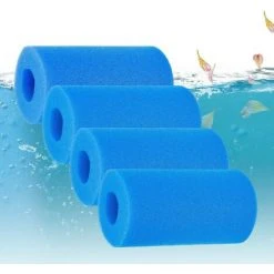 TRIOMPHE Éponge Filtrante Type A 10*20cm,T-Audace Mousse Pour Filtre Piscine Reutilisable 4 Pcs,Filtre Éponge Cartouche,Filtre De Piscine En Mousse,Réservoir De Poissons Filtre Éponge,Eponge De Filtre Pour Aquarium