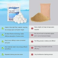 TANABATA Boules De Filtre De Piscine, 500g Balles Filtrantes, Boule Filtre Piscine, Filtre Balls Balles De Filtration Au Lieu De 18 Kg De Sable Filtrant, Pour Piscines, Filtres à Sable, Filtration D'eau -Accessoire Piscine 57756478 3