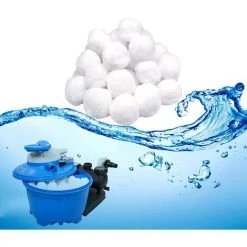 READCLY Boules De Filtre,Balles Filtrantes 700g Peut Remplacer 25 Kg Sable Filtrant Sable De Quartz,Média Filtre à Fibres Utilisées Dans Les Piscines, Filtres à Sable, Filtration D'eau.