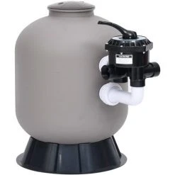 TRUE DEAL Filtre à Sable Pour Piscine Avec Vanne à 6 Voies Gris
