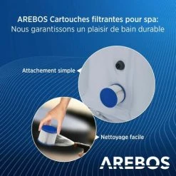 Filtre Antimicrobien AREBOS 6x Pour Bain à Remous De Piscine Spa -Accessoire Piscine 57882070 3