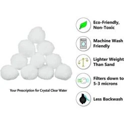 PERLE RARE 200g Boules De Filtre De Piscine, Balles Filtrantes,Média Filtre à Fibres Pour Piscine Filtres à Sable Filtrage De L'eau. (Blanc) -Accessoire Piscine 58039938 5