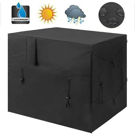 MACARON Couverture De Chauffe-Piscine Tissu Oxford 210D Couverture De Pompe à Chaleur De Piscine Housse De Mobilier D'extérieur Pour Climatiseur, Chauffe-Piscine, Mobilier D'extérieur(noir 101×86×78cm)LO-Ron 4 MACARON Couverture De Chauffe-Piscine Tissu Oxford 210D Couverture De Pompe à Chaleur De Piscine Housse De Mobilier D'extérieur Pour Climatiseur, Chauffe-Piscine, Mobilier D'extérieur(noir 101×86×78cm)LO-Ron – Image 4